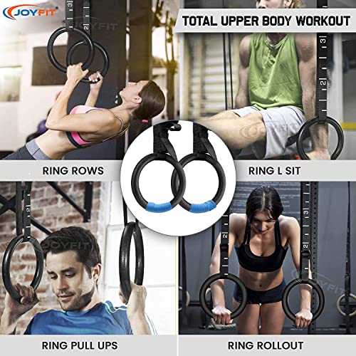 Gym Rings with 990 lbs Load Capacity, Adjustable Buckle Straps for Men and Women Cross-Training Workout, Exercise, StrengthTraining, Gymnastics, Bodybuilding (Set of 2)
