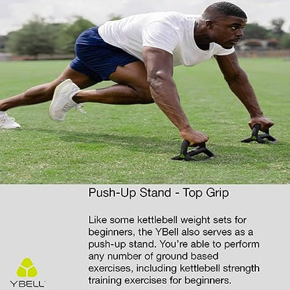 TRX YBell Arc Series 3-in-1 Kettlebell, Dumbbell and Push Up Bar Workout Equipment | Non-slip, Non-rust, Neoprene Coated | Perfect for Strength Training & Conditioning Workouts | 2.4 LBS