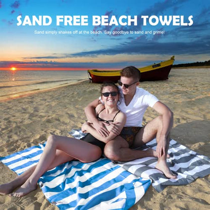 Your Choice Microfiber Beach Towel Sand-Free Quick Dry (67"x35"/60"x30") - color: G-set (4)-green/Rose Red/Blue/Gray, size: Large(60x30")