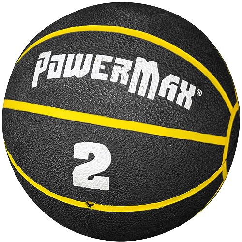 Gill Athletics PowerMax Weighted Rubber Medicine Ball - Weighted Exercise Ball, Medicine Balls for Exercise, Wall Ball or Slam Ball for Strength Training, Indoor/Outdoor Workout Ball - style: 2K