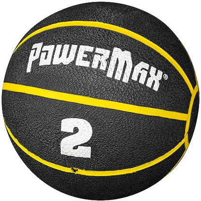 Gill Athletics PowerMax Weighted Rubber Medicine Ball - Weighted Exercise Ball, Medicine Balls for Exercise, Wall Ball or Slam Ball for Strength Training, Indoor/Outdoor Workout Ball - style: 2K