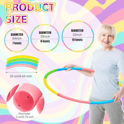 Syhood 12 Pcs Hoops for Kids Plastic, Green, Pink, Yellow, Blue - color: Green, Pink, Yellow, Blue