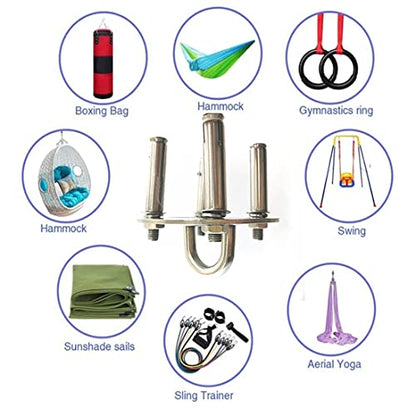 Eye Ceiling Hook Swing Hangers 700LB Capacity for Punching Bags Hanging Chair Hammocks Swing Trapeze Yoga (90mm Diameter)
