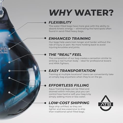 Aqua Training Bag 21" 190 Pound Heavy Punching Bag | Made in The USA and Built to Last | Easier On Joints So You Can Train for Longer | Water-Filled & Versatile - color: Blood Red