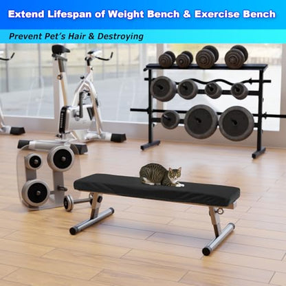 Weight Bench Cover, Gym & Workout Bench Protective Cover for Flat Exercise Sit-up Fitness Bench - Stretchy, Dustproof & Washable Protection Sleeve Case for Exercise Strength Training