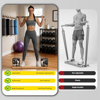 Home Gym Equipment, - Compact Full Body Workout Equipment with Adjustable Resistance for Strength Training, Squats, Bench Press, Rows, Portable Multifunctional for Small Spaces & Apartments