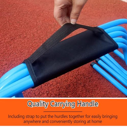 5 PCS Agility Hurdles Training Equipment, Track and Field Jumping Workout Obstacles, Plastic Soccer Agility Workout Trainer Kit, for Athletes Adults(Orange,23cm/9in)