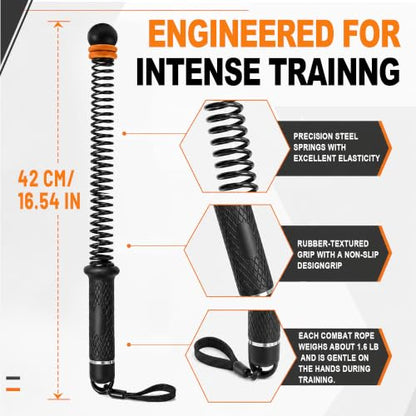 2-Pack Cordless Battle Ropes with Adjustable Weights, 3 lbs Total (1.5 lbs Each) Weighted Ropeless Training Ropes for Home Gym & Apartment, Silent Indoor HIIT Workout Equipment for Men & Women