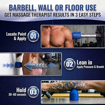 Muscle Trigger Silicone Barbell-Mounted Trigger Point Massage Tool for Back, Neck, Shoulders, Feet & Plantar Fasciitis Relief, Myofascial Release and Deep Tissue Muscle Recovery for Home and Gym - color: Blue