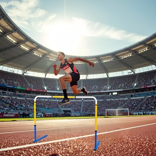 Adjustable Height Hurdles Training Equipment, 2Pcs Metal Practice Hurdles Track and Field for Kids, Youth and Adults Agility Training, Jumping Speed Hurdles for Football, Soccer, Basketball, Dogs