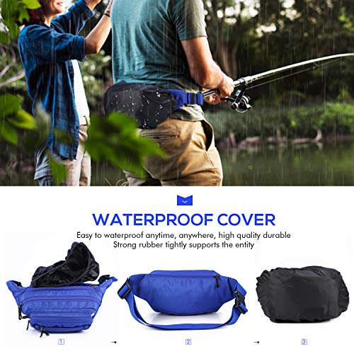 CXWMZY Fanny Packs For Women & Men Waist Pack Hip Bum Bag with Multi-Pockets Large Capacity Waterproof Casual Bum Bag for Disney Traveling Casual Cycling Running Hiking - color: Blue