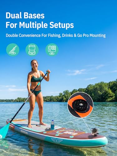Niphean (Extra Large) Inflatable Paddle Board, SUP for 2+1 People/Family 500lbs Capacity Stand Up Paddle Board with SUP Accessories, StabilTrac Fin Non-Slip Paddleboard for Adults - color: Green