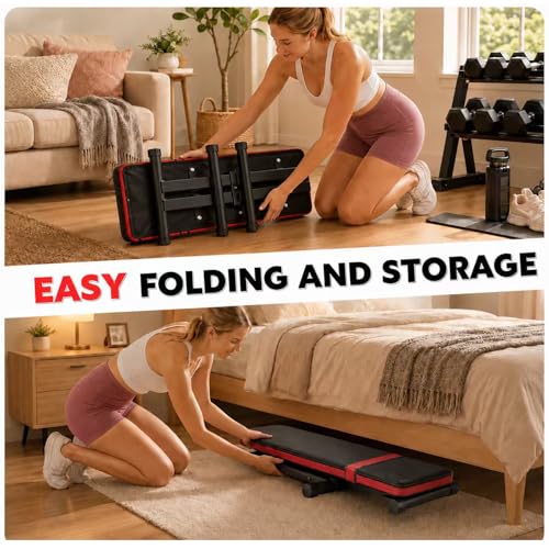 EZ-U Flat Weight Bench for Home Gym Foldable Bench Press Bench 618 lb Capacity Compact Strength Training Bench Black