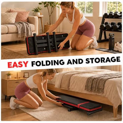 EZ-U Flat Weight Bench for Home Gym Foldable Bench Press Bench 618 lb Capacity Compact Strength Training Bench Black