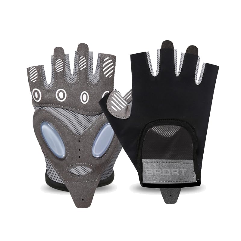 Workout Gloves for Men Women Exercise Gloves for Weight Lifting Fitness Cycling Gym Training with Grip Cushion Pads - color: Black