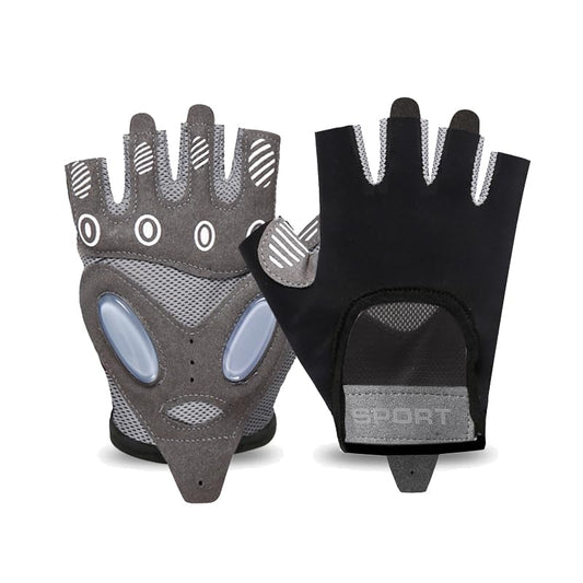 Workout Gloves for Men Women Exercise Gloves for Weight Lifting Fitness Cycling Gym Training with Grip Cushion Pads - color: Black