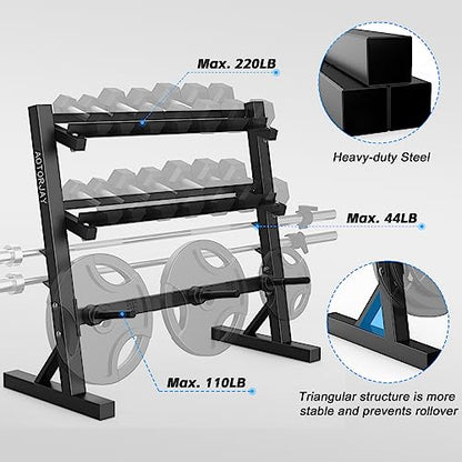 Dumbbell Rack Home Gym Adjustable Weight Rack Dumbbell Storage Rack Multi-layer Weights Stand for Dumbbells/Kettlebells/Weight Plates and Weight Bar(Rack Only)