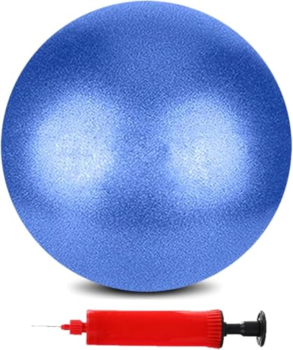 Mini Pilates Exercise Yoga Ball, 6 Inch Small Inflatable Exercise Yoga Ball,Core Training and Physical Therapy Equipment, with Pump - color: Blue, size: 9 inch