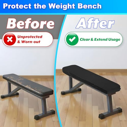 Weight Bench Cover, Gym & Workout Bench Protective Cover for Flat Exercise Sit-up Fitness Bench - Stretchy, Dustproof & Washable Protection Sleeve Case for Exercise Strength Training