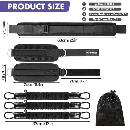 Hip Thrust Belt for Weights and Ankle Resistance Bands With Cuffs for Working Out,Hip Thrust Belt for Dumbbells Heavy, Kettlebells, Plates,Hip,Leg and Booty Builder, Glute Bridge Band