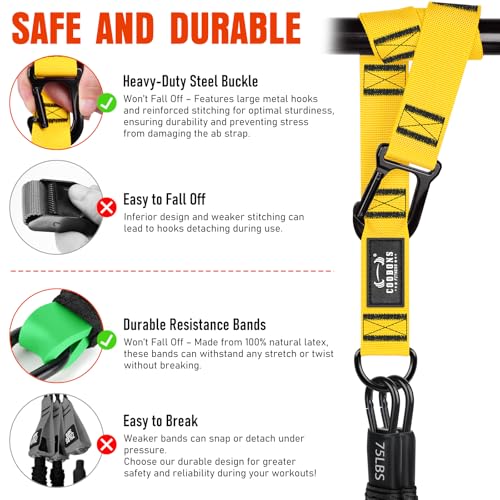 Pull Up Assistance Bands, 300lbs Heavy Duty Resistance Bands for Pull Ups with Adjustable Height, Fabric Feet Rest & Knee Support, Strength Training Pull Up Bar Assist Bands for Home Gym Workouts