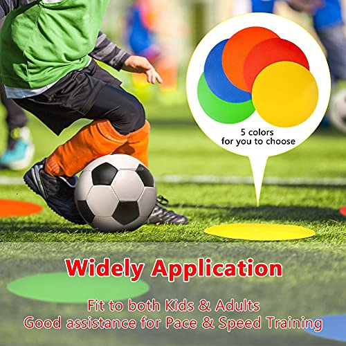 VGEBY 10Pcs Spot Markers, Flat Disc Markers Round Silicone Speed Training Spot Cones Field Marker for Soccer, Basketball, Baseball Supplies Vgeby1 Disc Markers