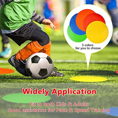 VGEBY 10Pcs Spot Markers, Flat Disc Markers Round Silicone Speed Training Spot Cones Field Marker for Soccer, Basketball, Baseball Supplies Vgeby1 Disc Markers