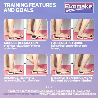 Ankle Strengthener, Ankle Balance Board for Plantar Fasciitis, Foot Stretcher, Sprained Ankle Recovery, Stability Exercises & Posture-Correction | Two Training Levels w/Guide