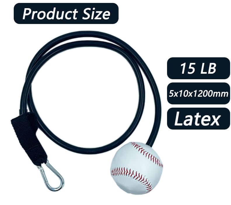 Baseball and Softball Resistance Training Bands,Pitching Training Aids, Baseball Connectors with Door Anchor are Baseball Training Accessories Improve Pitching,Arm Strength.-Black
