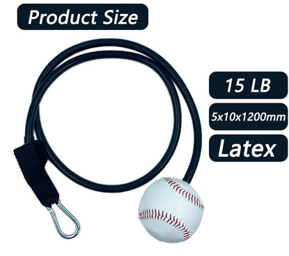 Baseball and Softball Resistance Training Bands,Pitching Training Aids, Baseball Connectors with Door Anchor are Baseball Training Accessories Improve Pitching,Arm Strength.-Black