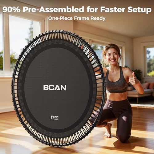 BCAN BT4 Soft Land Pro Adult Bungee Rebounder Trampoline Handle|FED Fitness - color: 48IN-Black