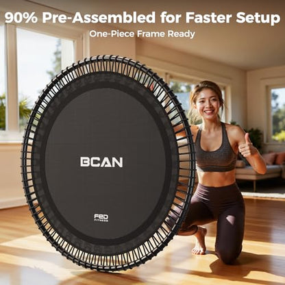BCAN BT4 Soft Land Pro Adult Bungee Rebounder Trampoline Handle|FED Fitness - color: 48IN-Black