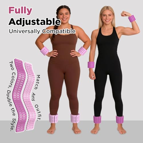 Magnetic Ankle Weights for Women Men Set of 2 (1 lb Each) Adjustable Wrist Weights for Pilates, Yoga, Workout and Daily Training