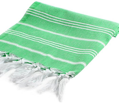 Cacala 100% Turkish Cotton Kitchen Tea Towels, Highly Absorbent Luxury Soft Quick Drying Dish Towel with Hanging Loop for Gym, Yoga, Bath, Sports, Cleaning and Kitchen (23 x 36), Green - color: Green