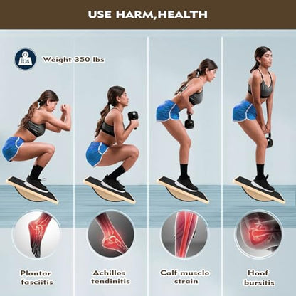 Balance Board for Adults-Anti-Slip Wobble Board for Physical Therapy, Office Balance Beam, Core Strength Trainer-Wooden Rocker Board