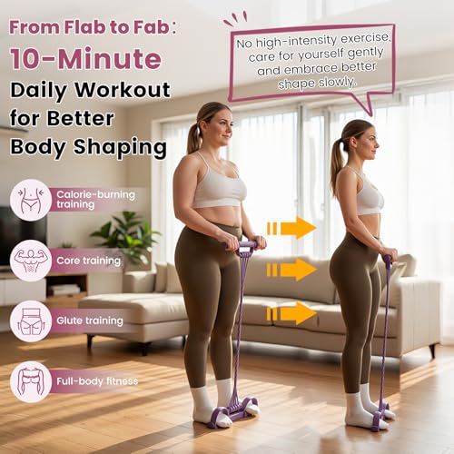 3-in-1 Multifunctional Pedal Resistance Band with Handle, Natural Latex Tension Rope, Portable Pocket Gym for Abdomen Waist Arm Leg Stretching Training, Home Office Travel