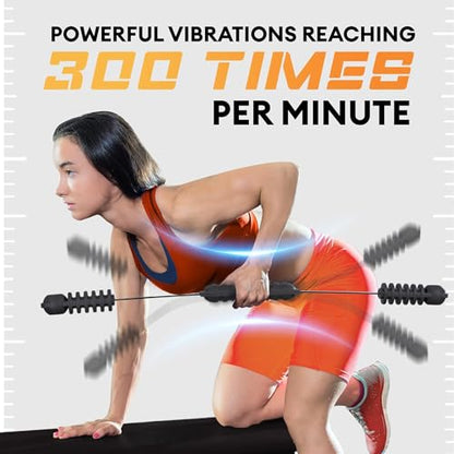 Yes4All Flex Bar, Elastic Fitness Bars with Strong Fiberglass & TPE Material, 2in1 Functional Exercise Bar, 9.5 inch Comfortable Grip, High Frequency Vibration Training, Strengthen Muscles & Burn Fat - color: B. Black - Upgraded