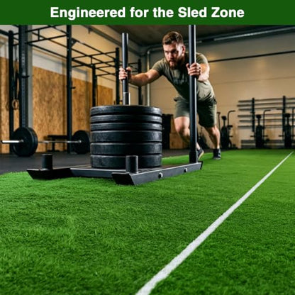 Yescom 4x33' Sled Turf Strips for Gym Artificial Grass Garage Home - size: 1.38"H-4'x33'(132Sq.Ft)