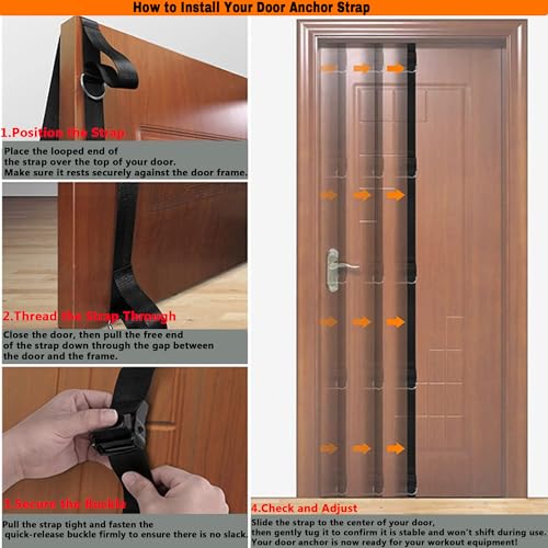 Resistance Bands, Exercise Bands Set with Door Anchor, Multi Point Door Anchor for Home Gym Equipment, Stackable up to 150LBS, for Strength Training, Physical Therapy, Full Body Workout