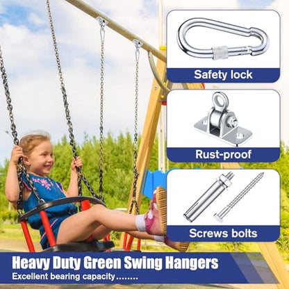 Tandefio 6 Sets Swing Hanger with Swingset Accessory, Stainless Steel Color - color: Stainless Steel Color