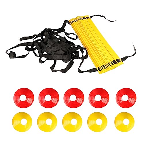 Speed Agility Training Kit with 10 Cones & Bag, Football Soccer Training Equipment for All Athletes - Portable Footwork Ladder Set for Indoor Outdoor Sports Drills