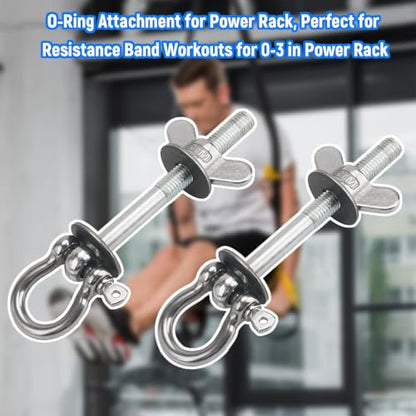Band Pegs for Power Rack, Power Rack Attachments for Resistance Bands, O-Ring Attachment for Power Rack, Do Allkinds of Resistance-Band Workouts with Powerrack (2 Pack)