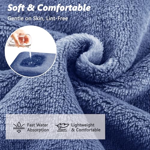 Women’s Plus Size Towel Wrap with Hair Towel (2XL-4XL), Oversized Shower Body Wrap Bathrobe, Soft Quick-Dry Hair Drying Towel for Spa Use Blue - color: Blue, size: 2XL-4XL