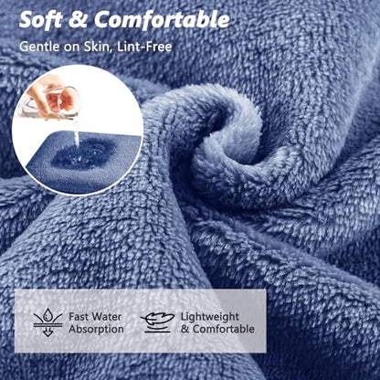 Women’s Plus Size Towel Wrap with Hair Towel (2XL-4XL), Oversized Shower Body Wrap Bathrobe, Soft Quick-Dry Hair Drying Towel for Spa Use Blue - color: Blue, size: 2XL-4XL