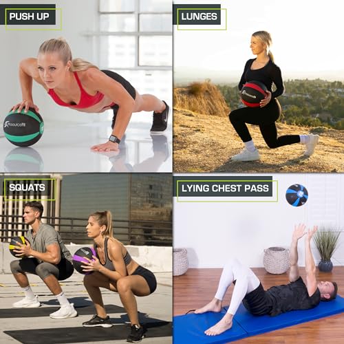 ProsourceFit Weighted Medicine Ball for Full Body Workouts - size: 4 lbs