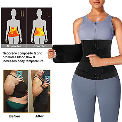 Eleady Waist Trainer Trimmer Belt for Women Corset Slimming Body Shaper Cincher Sauna Sweat Band Workout Sport Girdles - size: XX-Large