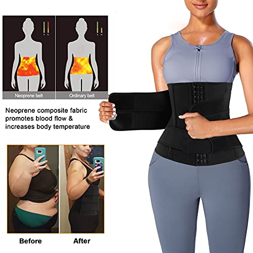Eleady Waist Trainer Trimmer Belt for Women Corset Slimming Body Shaper Cincher Sauna Sweat Band Workout Sport Girdles - size: X-Large