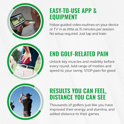 GolfForever Swing Trainer – Golf Fitness & Training System for Strength, Flexibility & Swing Power – Includes Membership & Premium Training Bar for Golf-Specific Workouts - size: 3-Month Membership