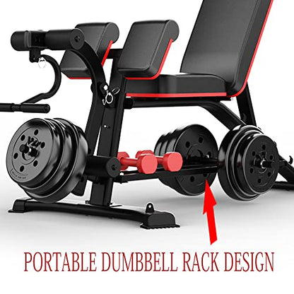 Utility Weight Bench with Leg Extension - Multi-Position Adjustable Bench for Strength Training, Dumbbell Exercise and Ab Workouts