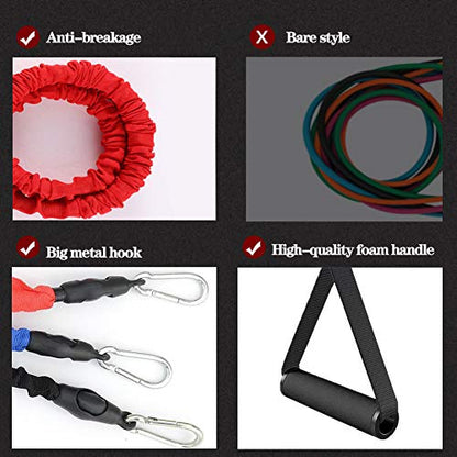 Resistance Band with Handle, Exercise Bands with Handles, Ideal for Strength Training, Muscle Toning, Physical Therapy